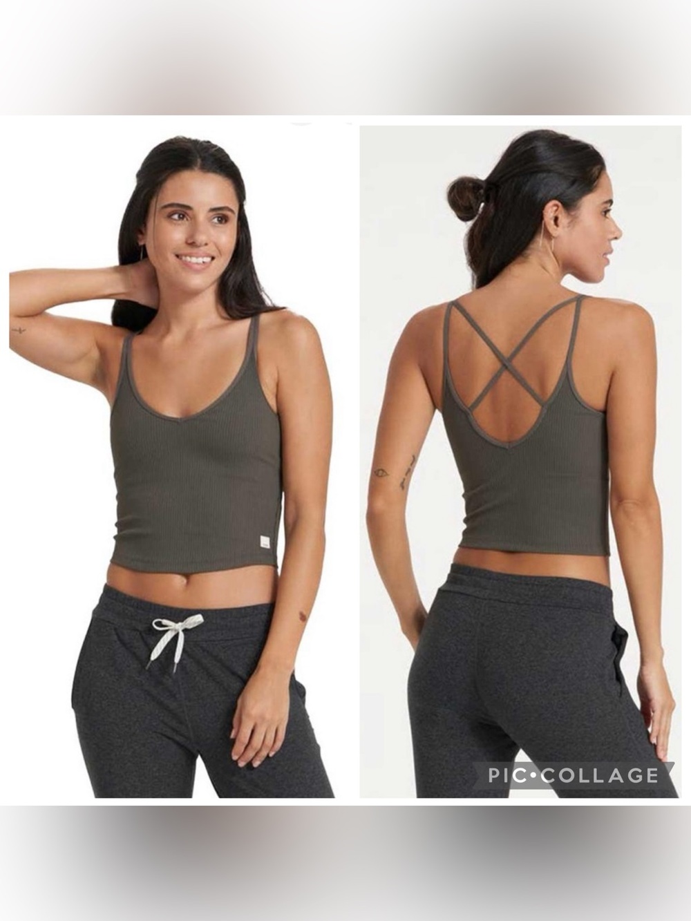 Vuori Rib Crop Tank Oregano Size L